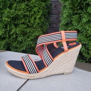 IMPO Stretch Striped Strappy Wedges Size 9.5